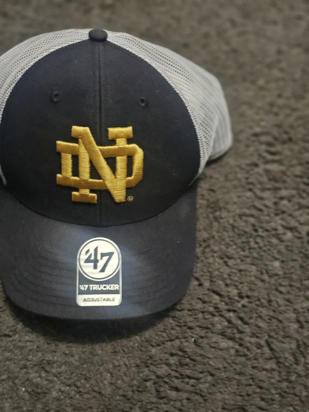 47 Navy Trucker Hat with Gold Embroidered ND Logo